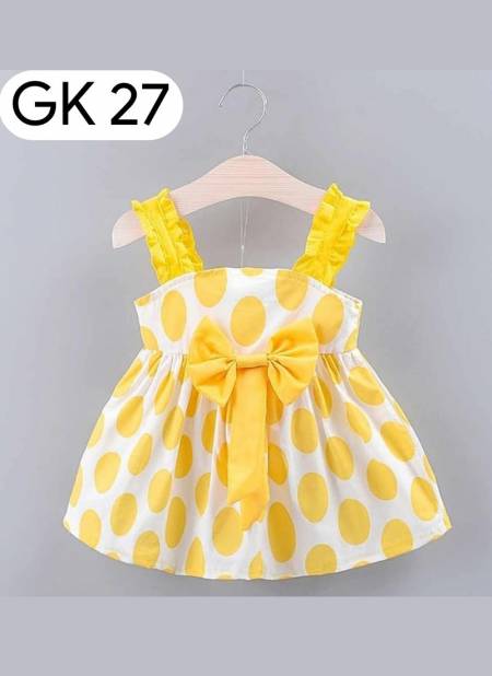 Yellow GURUKRUPA New Designer Fancy Wear Girls Frock Kids Colllection GK-27
